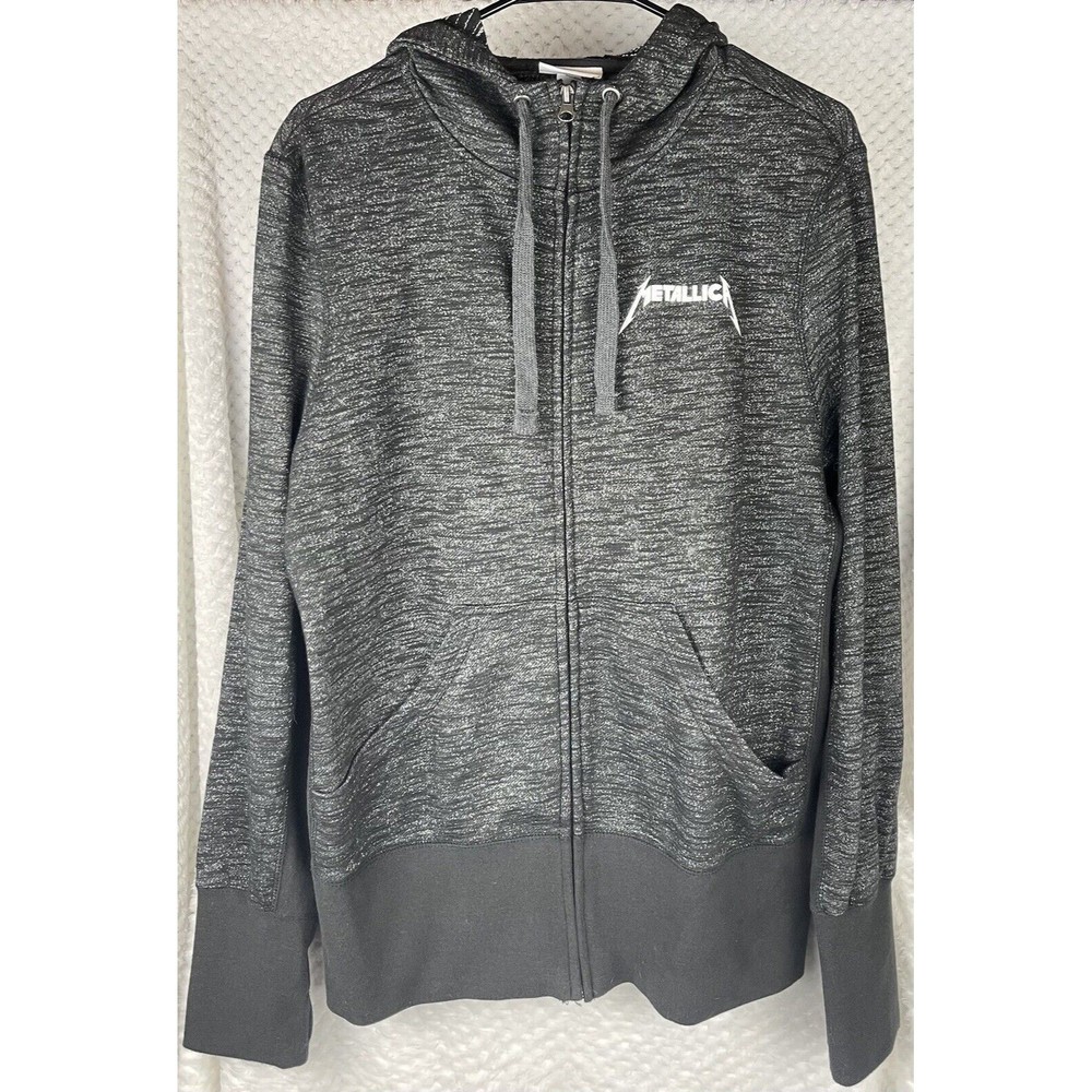 New With Tags Metallica Gray Women's Zip Up Hoodie by Rinky Apparel 2XL RN 99052